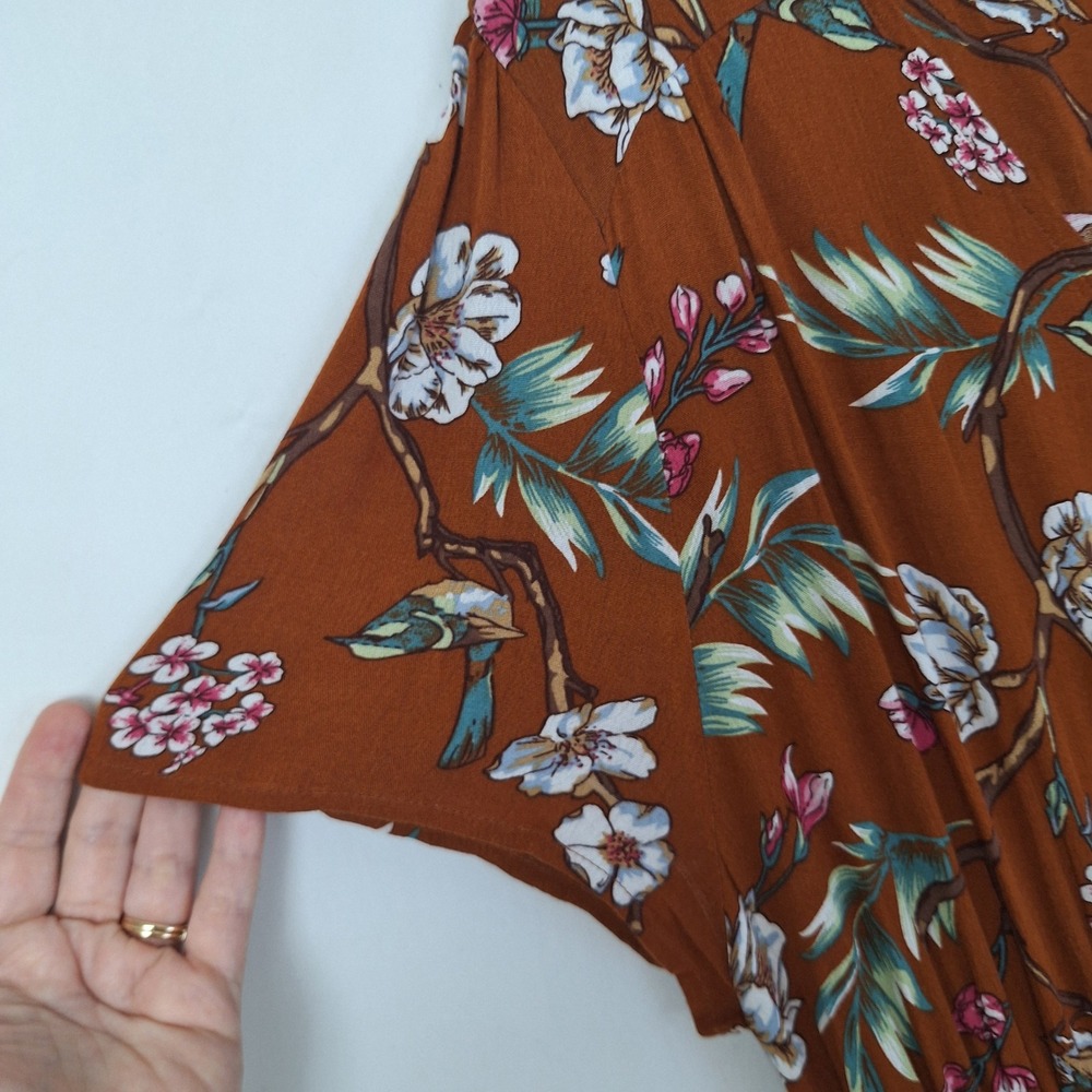 Dress Cottagecore Maxi Floral Boho Bohemian Short Sleeve Resortwear Plus 4XL - Picture 10 of 16